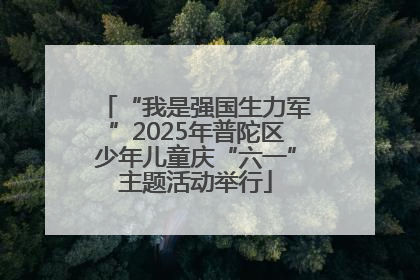 “我是强国生力军”2025年普陀区少年儿童庆“六一”主题活动举行